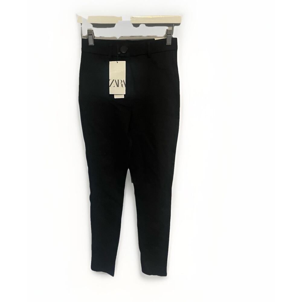 ZARA Leggings Women's Small Black Stretch Fabric Super Skinny Hi Rise